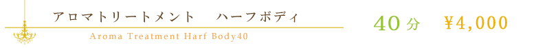 アロマトリートメント　ハーフボディ